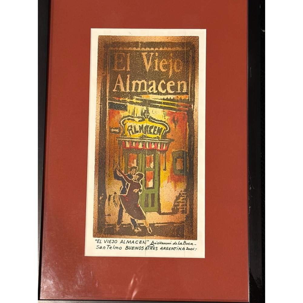 Giovanni de la Boca El Viejo Almacen Buenos Aires Argentina Tango Art Framed - Picture 2 of 12